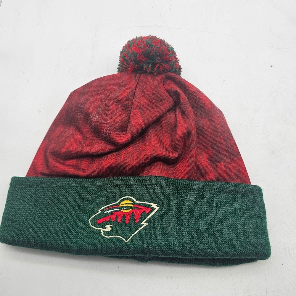 Minnesota Wild Hat Beanie Mens One Size Red Green NHL Hockey Light Up LED FOCO